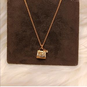 Hermes Kelly Amulettes Cadenas Pedant 1D0.4ct 18k Rose Gold